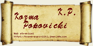 Kozma Popovicki vizit kartica